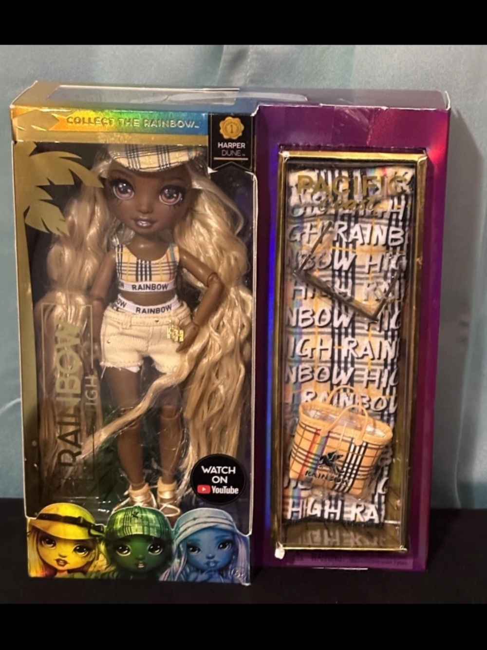 Harper Dune Rainbow High Doll - Blonde Hair, Plaid Outfit